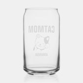 Gepersonaliseerde kat mam naam blikvorm glas (Achterkant)