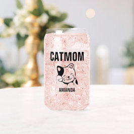 Gepersonaliseerde kat mam naam blikvorm glas