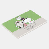 Gepersonaliseerde kat paar bruid en bruidegom brui gastenboek (Hoek)