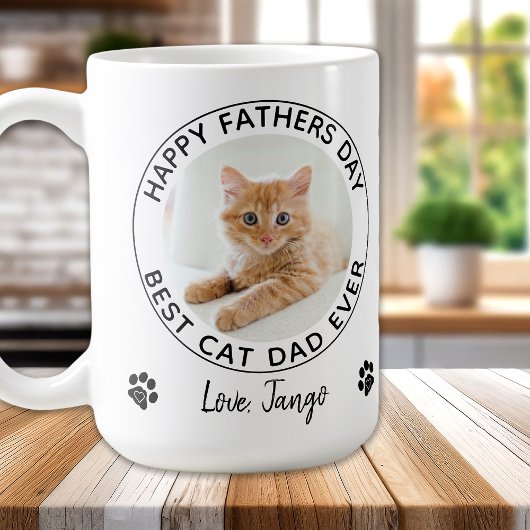Gepersonaliseerde kat papa huisdier foto Happy Vad Koffiemok