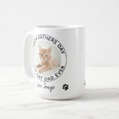 Gepersonaliseerde kat papa huisdier foto Happy Vad Koffiemok (Voorkant links)