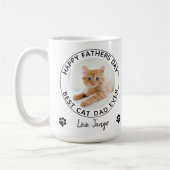 Gepersonaliseerde kat papa huisdier foto Happy Vad Koffiemok (Links)
