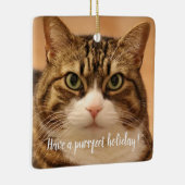 Gepersonaliseerde Kat Pet Memorial Vakantie Keramisch Ornament (Rechts)