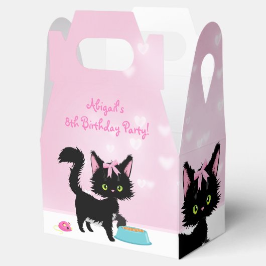 Gepersonaliseerde kat roze en witte keuken van zat bedankdoosjes (Geopend)