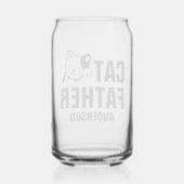 Gepersonaliseerde Kat Vader Naam Blikvorm Glas (Achterkant)
