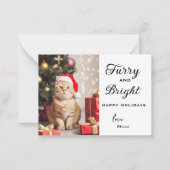 Gepersonaliseerde Kat Vakantie Kaarten, Huisdier K Notitiekaartje (Voorkant)