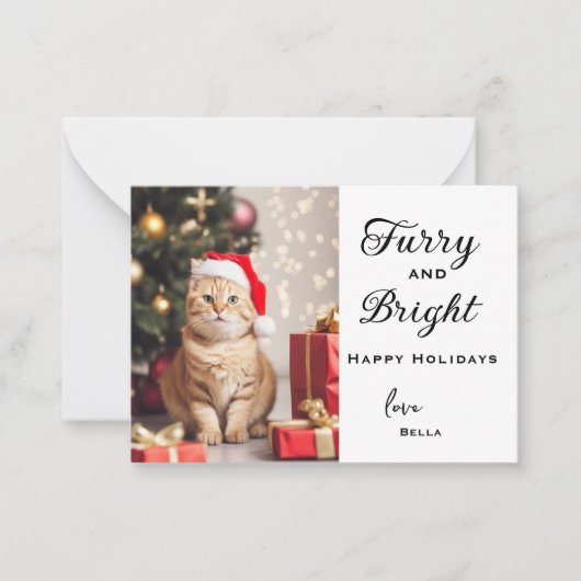 Gepersonaliseerde Kat Vakantie Kaarten, Huisdier K Notitiekaartje (Voorkant)