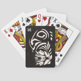 Gepersonaliseerde kat zwart-wit streep pokerkaarten