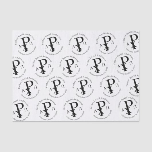 Gepersonaliseerde katholieke priesterorganisatie tissuepapier (Voorkant)