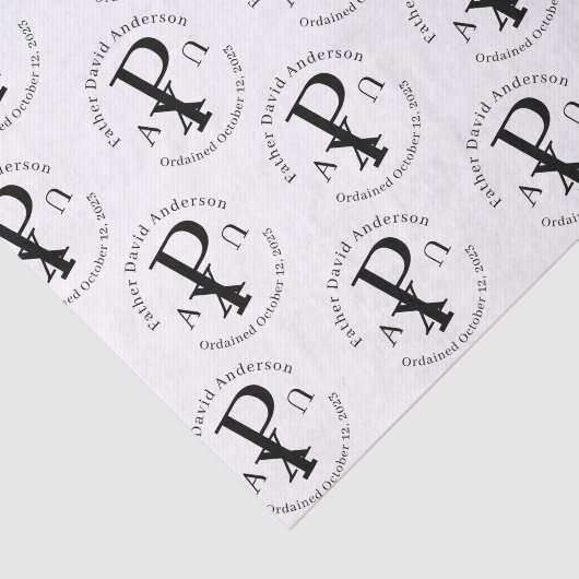 Gepersonaliseerde katholieke priesterorganisatie tissuepapier (Detail)