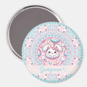 Gepersonaliseerde katoenen Snoep Kawaii Bunny Dot  Magneet (Voorkant / Achterkant)