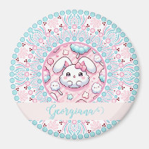 Gepersonaliseerde katoenen Snoep Kawaii Bunny Dot 
