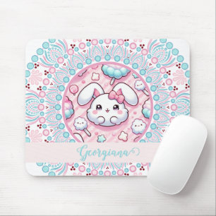 Gepersonaliseerde katoenen Snoep Kawaii Bunny Dot  Muismat