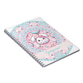 Gepersonaliseerde katoenen Snoep Kawaii Bunny Dot  Notitieboek (Rechterzijde)
