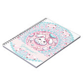 Gepersonaliseerde katoenen Snoep Kawaii Bunny Dot  Notitieboek (Linkerzijde)
