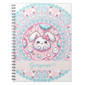 Gepersonaliseerde katoenen Snoep Kawaii Bunny Dot Notitieboek (Voorkant)