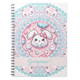 Gepersonaliseerde katoenen Snoep Kawaii Bunny Dot  Notitieboek