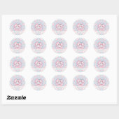 Gepersonaliseerde katoenen Snoep Kawaii Bunny Dot  Ronde Sticker (Vel)