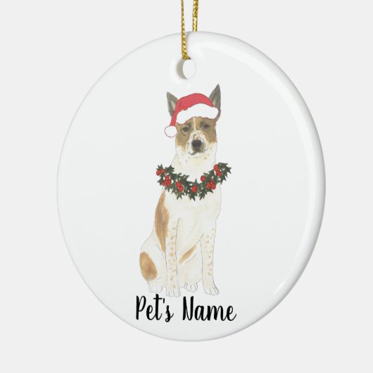 Gepersonaliseerde katrol Heeler (rood en wit) Keramisch Ornament (Links)