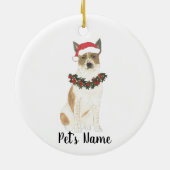 Gepersonaliseerde katrol Heeler (rood en wit) Keramisch Ornament (Achterkant)
