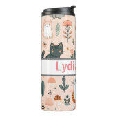 Gepersonaliseerde katten kinder drink tumbler thermosbeker (Gedraaid links)