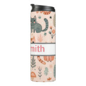 Gepersonaliseerde katten kinder drink tumbler thermosbeker (Geroteerd rechts)