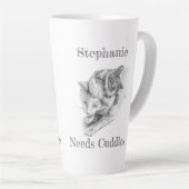 Gepersonaliseerde Katten Knuffelen Latte Mok (Rechterhoek)
