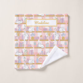 Gepersonaliseerde kattenbibliotheek Boekachtig Pas Washandje