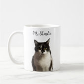 Gepersonaliseerde kattenfoto en naam koffiemok (Links)