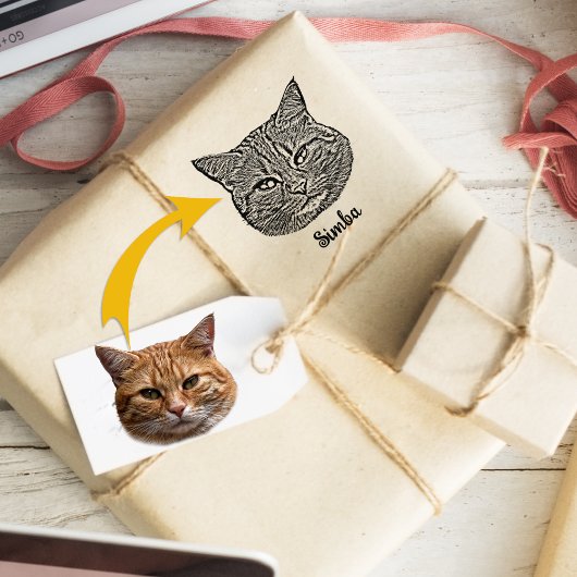 Gepersonaliseerde kattenfoto, huisdier rubberstempel