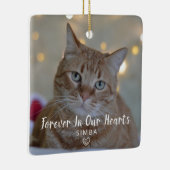 Gepersonaliseerde kattenfoto huisdierherdenking Ke Keramisch Ornament (Rechts)