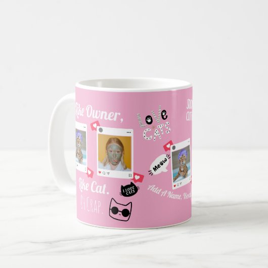 Gepersonaliseerde Kattenfoto Koffie Mok | Aangepas (Voorkant links)