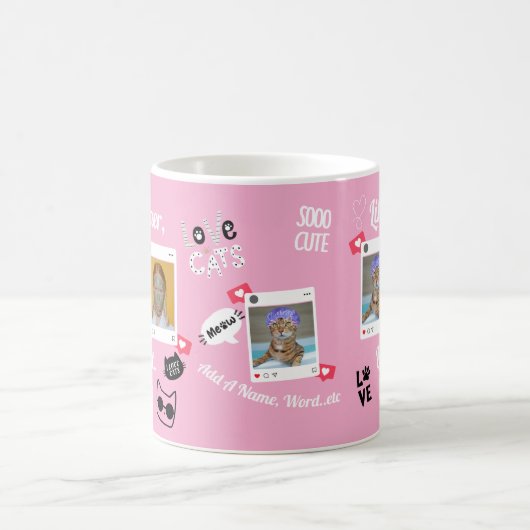 Gepersonaliseerde Kattenfoto Koffie Mok | Aangepas (Center)
