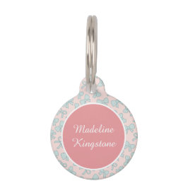 Gepersonaliseerde Kattennaamplaatje Blauwe Pastel Huisdierpenning