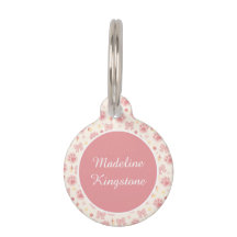 Gepersonaliseerde kattennaamplaatje Roze kattenpot