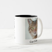 gepersonaliseerde kattenvaders fotocollage en katt tweekleurige koffiemok (Voorkant rechts)