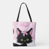 Gepersonaliseerde katteroze en witte keuken tote bag (Achterkant)