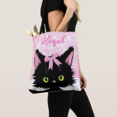 Gepersonaliseerde katteroze en witte keuken tote bag (Dichtbij)