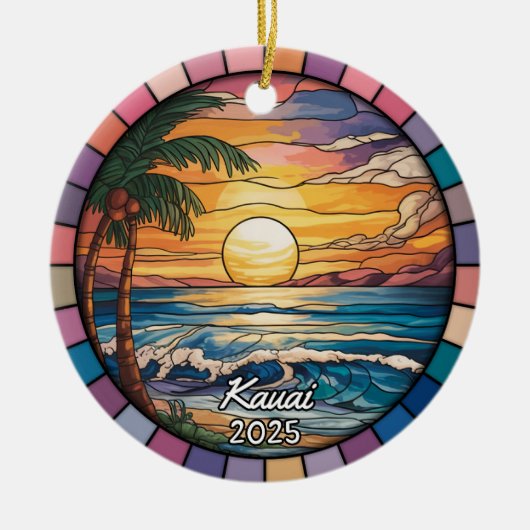 Gepersonaliseerde Kauai Ornament, Hawaï Keramisch Ornament (Voorkant)