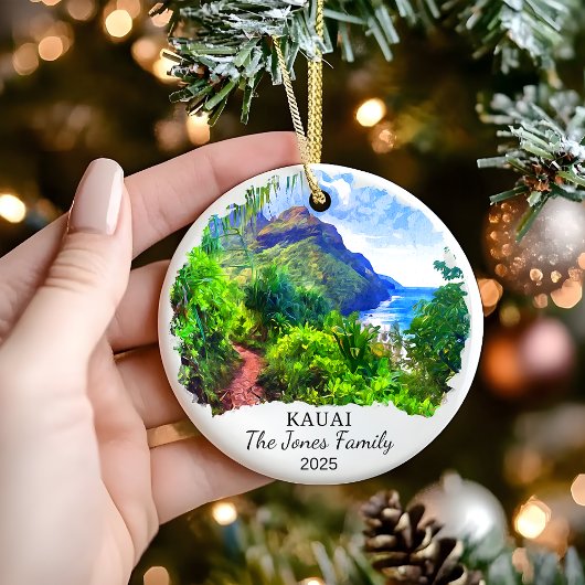 Gepersonaliseerde Kauai Ornament, Hawaii Gift Keramisch Ornament