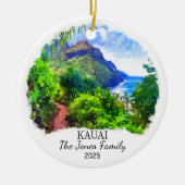 Gepersonaliseerde Kauai Ornament, Hawaii Gift Keramisch Ornament (Voorkant)