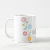 Gepersonaliseerde Kawaii Bird en Flowers Koffiemok (Links)