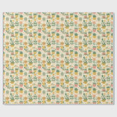 Gepersonaliseerde Kawaii Cactus en Succulent Gift Cadeaupapier (Vlak)