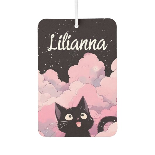 Gepersonaliseerde Kawaii Cat Luchtverfrisser (Voorkant)
