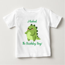 Gepersonaliseerde Kawaii Dinosaur Baby T-Shirt
