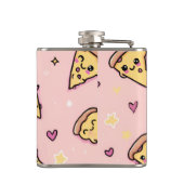Gepersonaliseerde Kawaii Fun Pizza Slice Patroon Heupfles (Achterkant)