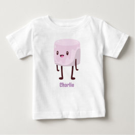 Gepersonaliseerde Kawaii Marshmallow Baby T-Shirt
