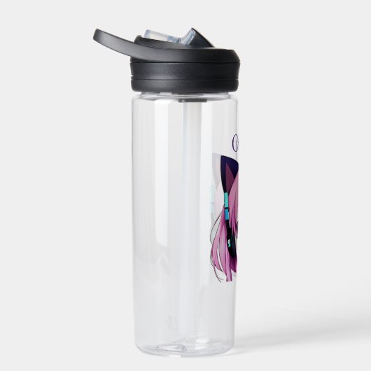 Gepersonaliseerde Kawaii Meisje met Hoofdtelefoon  Waterfles (Rechts)