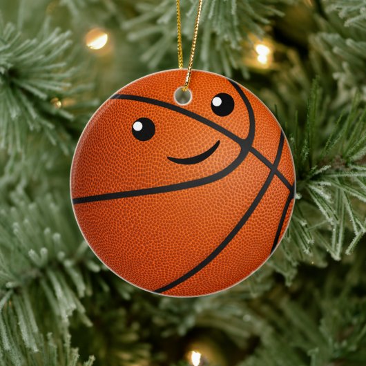 gepersonaliseerde kawaii meisjes basketbal keramisch ornament (Boom)