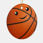 gepersonaliseerde kawaii meisjes basketbal keramisch ornament (Links)